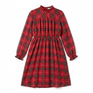 Wonder Nation Girls Kids Christmas Dress Large 10-12 Red Plaid Holiday Festive